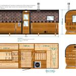 Квадро баня 6 м с козырьком, с раздевалкой, боковой вход, фото 30