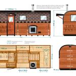 Квадрохаус баня 6 м с козырьком, боковой вход, фото 25