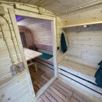 Квадро баня 6 м с козырьком, с раздевалкой, боковой вход, фото 34