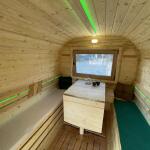 Квадро баня 6 м с козырьком, с раздевалкой, боковой вход, фото 49