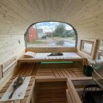 Квадро баня 6 м с козырьком, с раздевалкой, боковой вход, фото 55