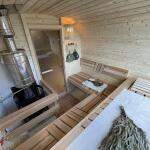 Квадро баня 6 м с козырьком, с раздевалкой, боковой вход, фото 56