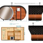 Баня овальная Батискаф 2,4х4 м , фото 23