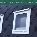 Окно 300*300 мм из ольхи, стеклопакет 4*16*4, фото 10