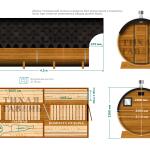 Баня-бочка 4,5 м с козырьком, фото 11
