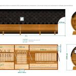 Баня-бочка 6 м с козырьком, 3 комнаты, фото 14