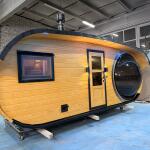 Баня овальная 3*6 метра с панорамным куполом и душевой , фото 28