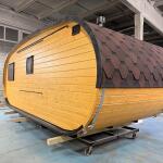 Баня овальная 3*6 метра с панорамным куполом и душевой , фото 29