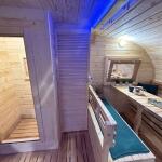 Баня овальная 3*6 метра с панорамным куполом и душевой , фото 37