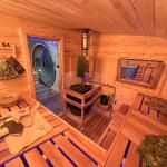 Баня овальная 3*6 метра с панорамным куполом и душевой , фото 46