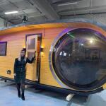 Баня овальная 3*6 метра с панорамным куполом и душевой , фото 48