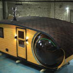 Баня овальная 3*6 метра с панорамным куполом и душевой , фото 50