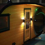 Баня овальная 3*6 метра с панорамным куполом и душевой , фото 51