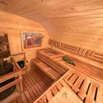 Баня овальная 3*6 метра с панорамным куполом и душевой , фото 47