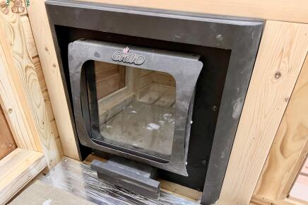 Баня овальная с панорамным куполом 3*5 м, две комнаты, с подсветкой