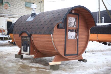 Баня Батискаф 4,4 м, 2 комнаты,  топка снаружи