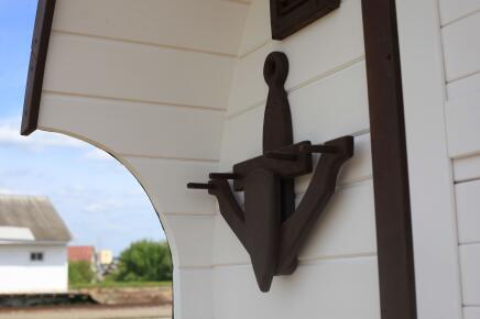 Баня Батискаф 2,6 м белая, топка снаружи