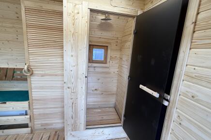 Баня Парус 6 метров с летним душем цвет шоколад