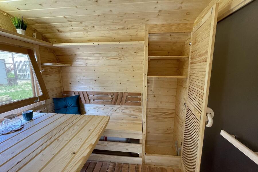 Квадрохаус баня 6 м с козырьком, боковой вход, фото 3