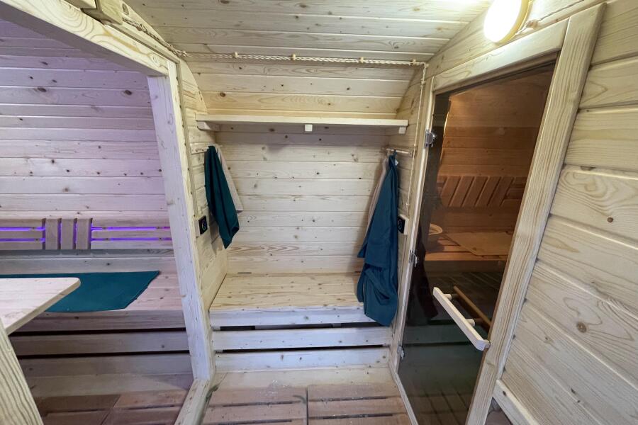 Квадро баня 6 м с козырьком, с раздевалкой, боковой вход, фото 4