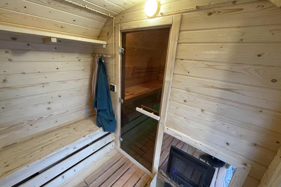 Квадро баня 6 м с козырьком, с раздевалкой, боковой вход, фото 5