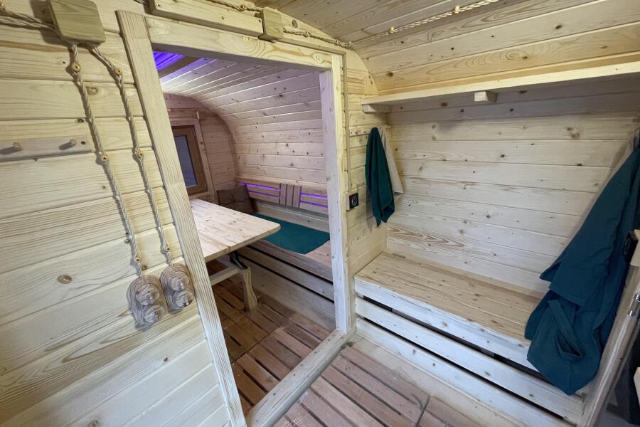 Квадро баня 6 м с козырьком, с раздевалкой, боковой вход, фото 6