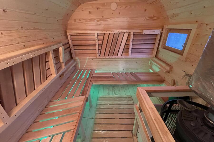 Квадро баня 6 м с козырьком, с раздевалкой, боковой вход, фото 9