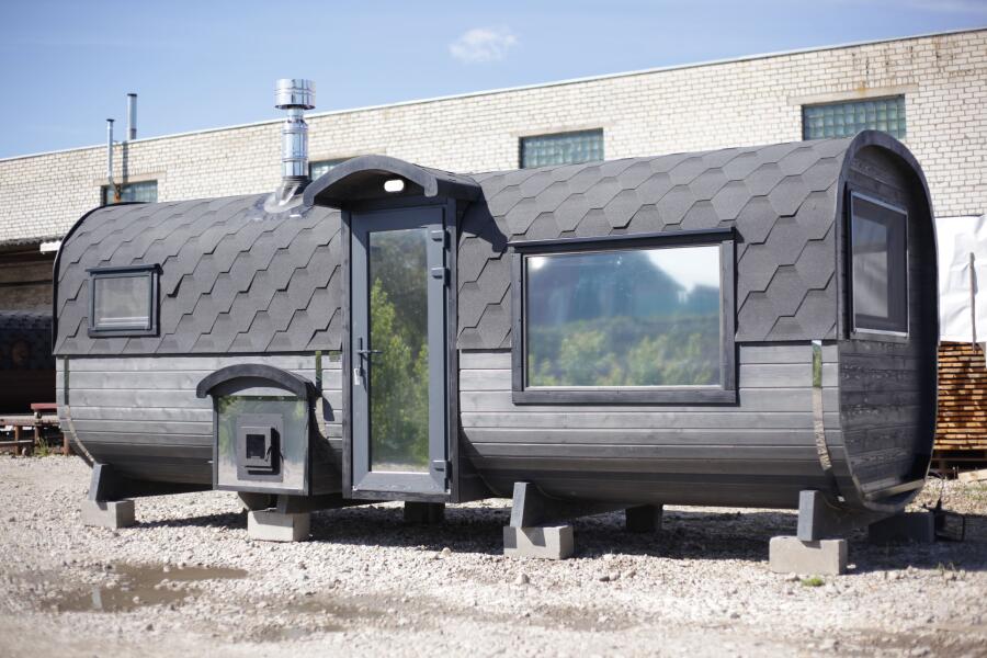 Квадро баня 6 м с козырьком, с раздевалкой, боковой вход, фото 12