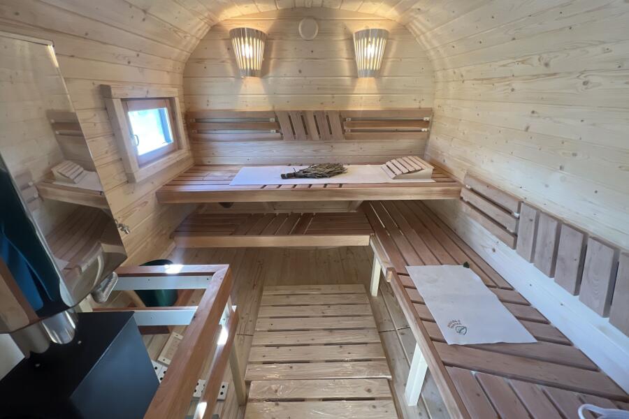 Квадро баня 6 м с козырьком, с раздевалкой, боковой вход, фото 16