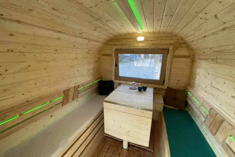 Квадро баня 6 м с козырьком, с раздевалкой, боковой вход, фото 19