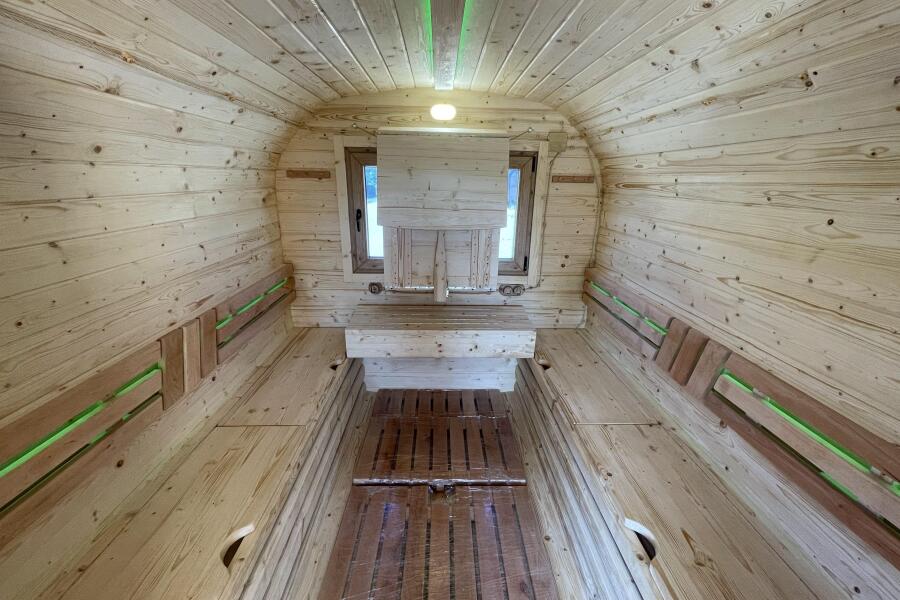 Квадро баня 6 м с козырьком, с раздевалкой, боковой вход, фото 20