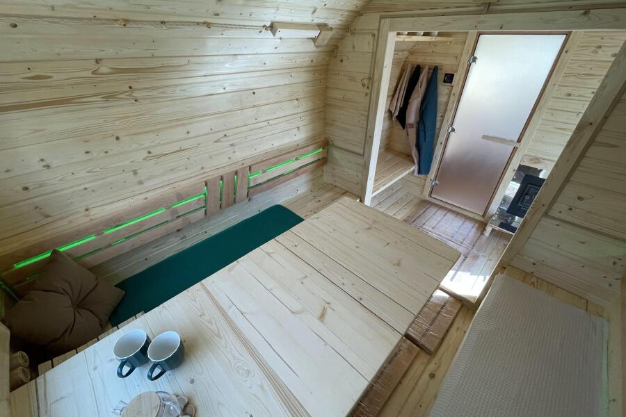 Квадро баня 6 м с козырьком, с раздевалкой, боковой вход, фото 21