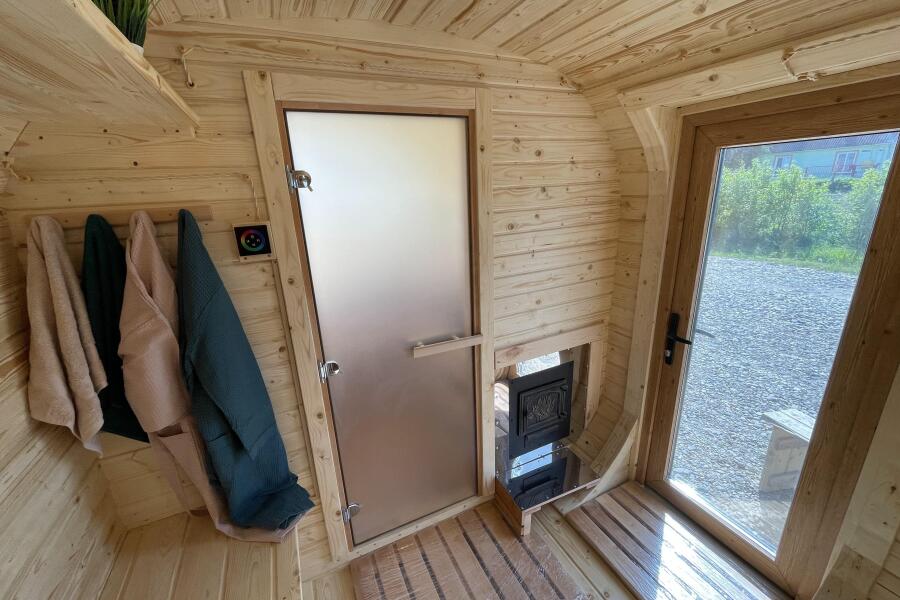 Квадро баня 6 м с козырьком, с раздевалкой, боковой вход, фото 23