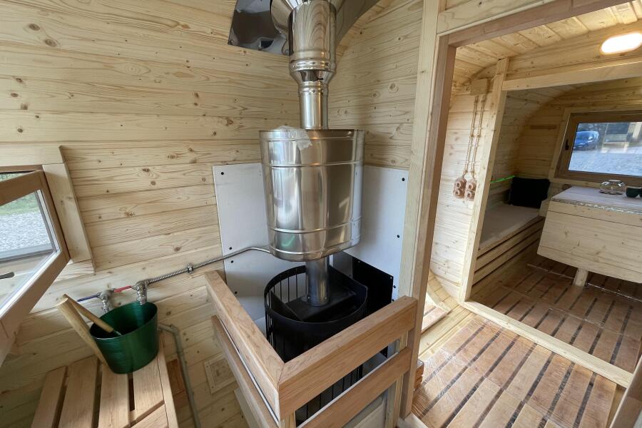 Квадро баня 6 м с козырьком, с раздевалкой, боковой вход, фото 27