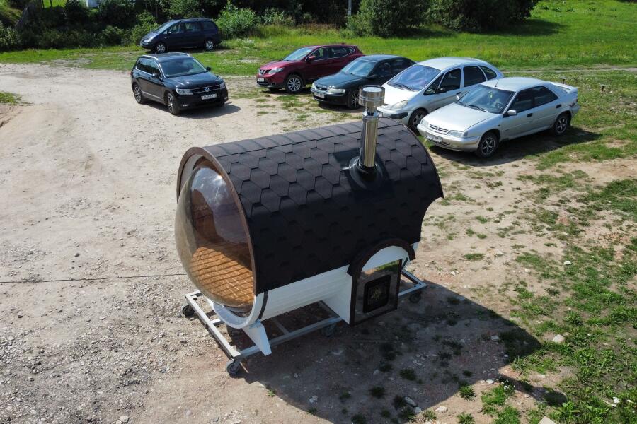 Баня-бочка Батискаф 2,5 м с козырьком, фото 4