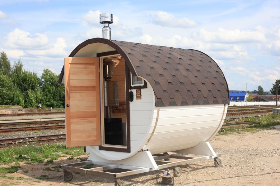 Баня-бочка Батискаф 2,5 м с козырьком, фото 5