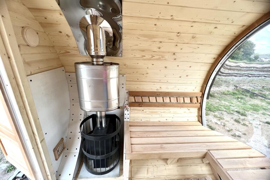 Баня-бочка Батискаф 2,5 м с козырьком, фото 8