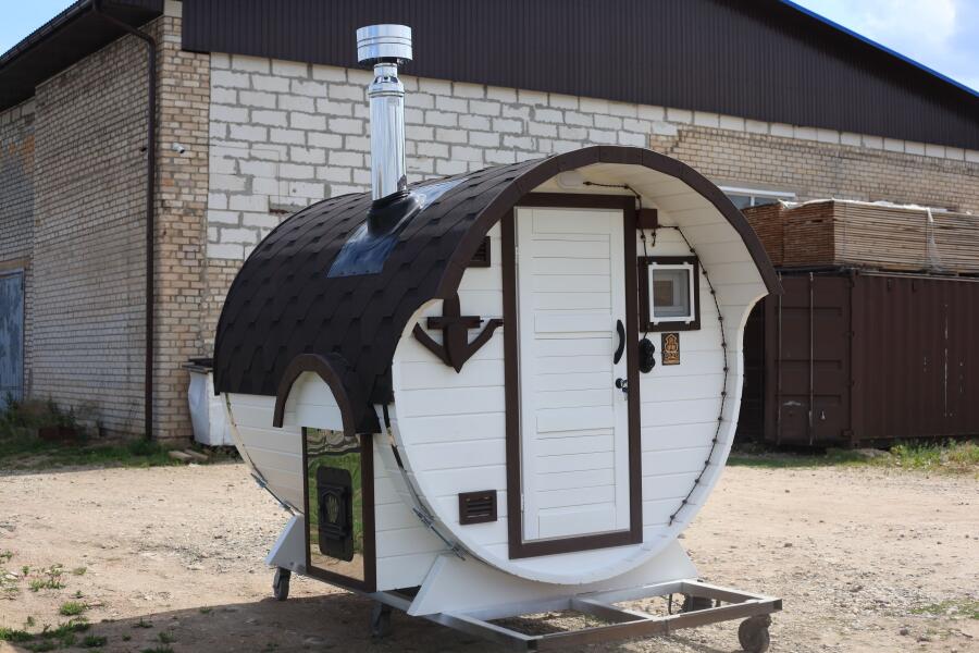 Баня-бочка Батискаф 2,5 м с козырьком, фото 9