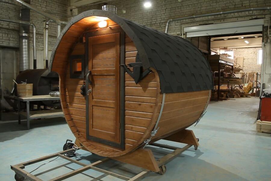 Баня-бочка Батискаф 2,5 м с козырьком, фото 12