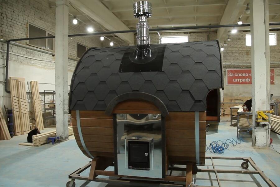 Баня-бочка Батискаф 2,5 м с козырьком, фото 13