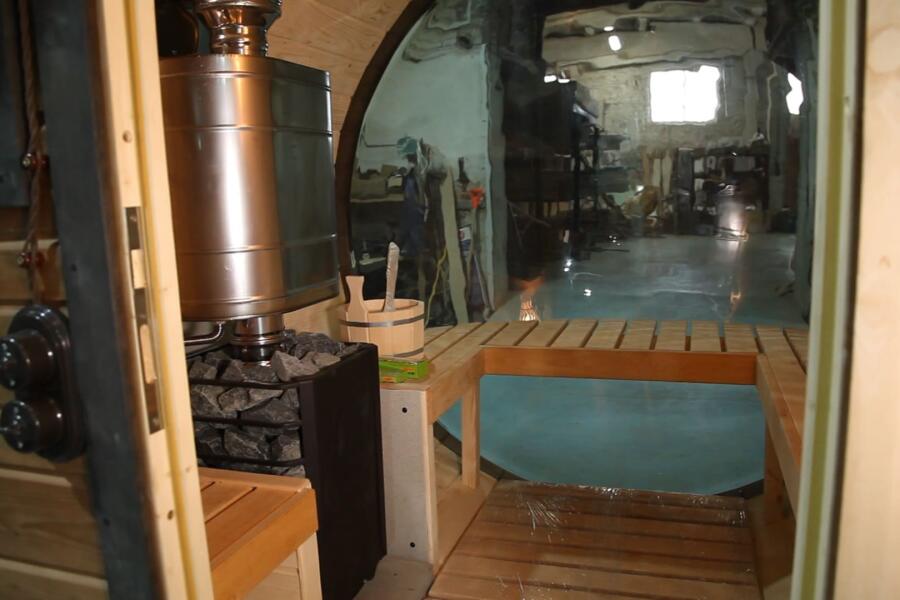 Баня-бочка Батискаф 2,5 м с козырьком, фото 15