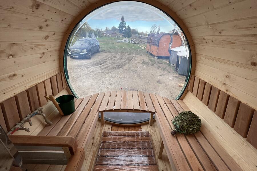 Баня-бочка Батискаф 3 м с козырьком, фото 8