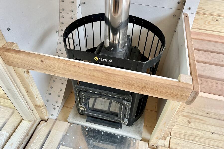 Баня-бочка Батискаф 4,5 м с козырьком, фото 6