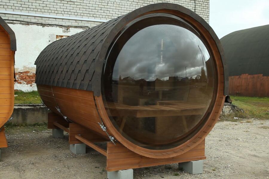 Баня-бочка Батискаф 4,5 м с козырьком, фото 9