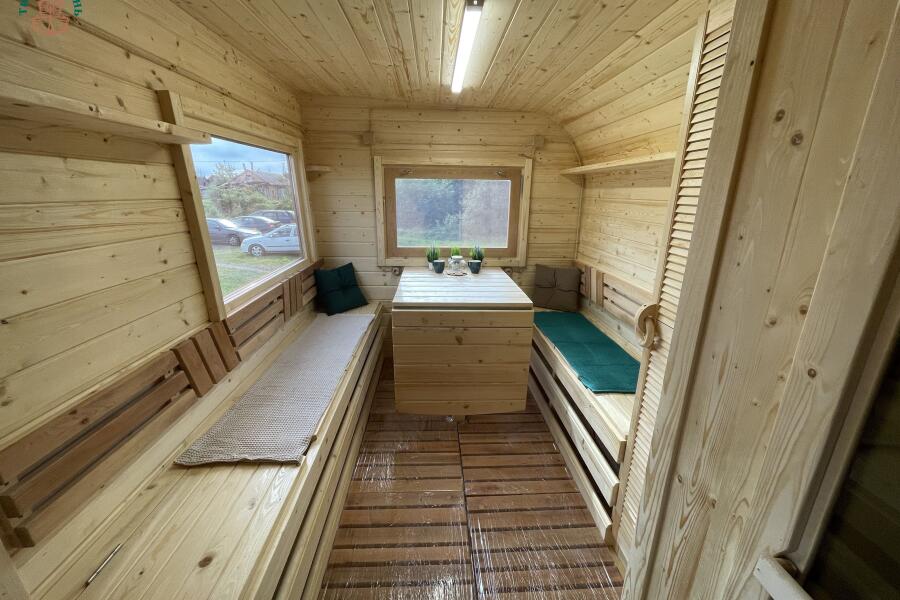 Баня Парус 6 м, 2 отд, боковой вход, со спальным местом и душевой, топка внутри, фото 4