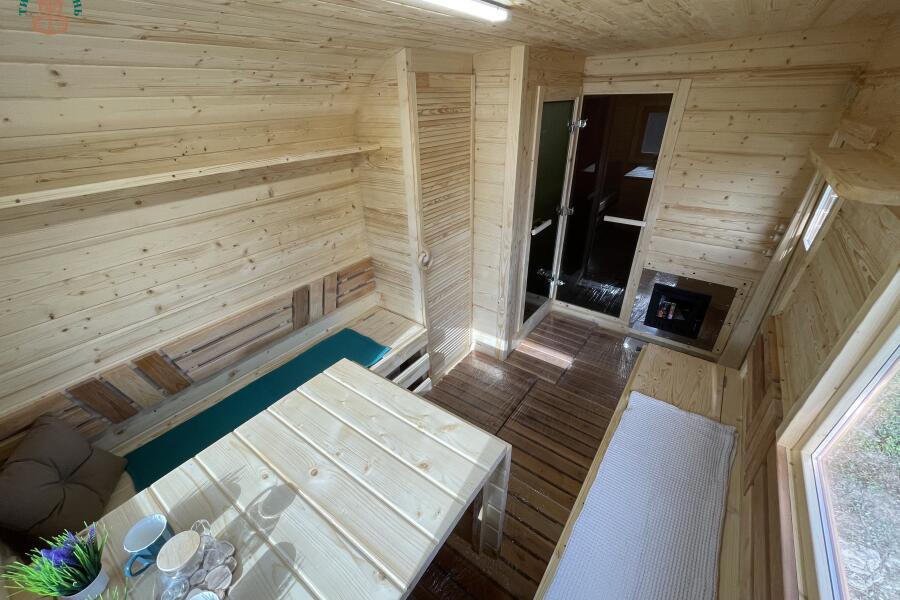 Баня Парус 6 м, 2 отд, боковой вход, со спальным местом и душевой, топка внутри, фото 5