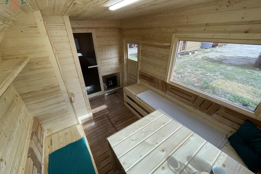Баня Парус 6 м, 2 отд, боковой вход, со спальным местом и душевой, топка внутри, фото 6