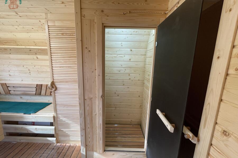 Баня Парус 6 м, 2 отд, боковой вход, со спальным местом и душевой, топка внутри, фото 8