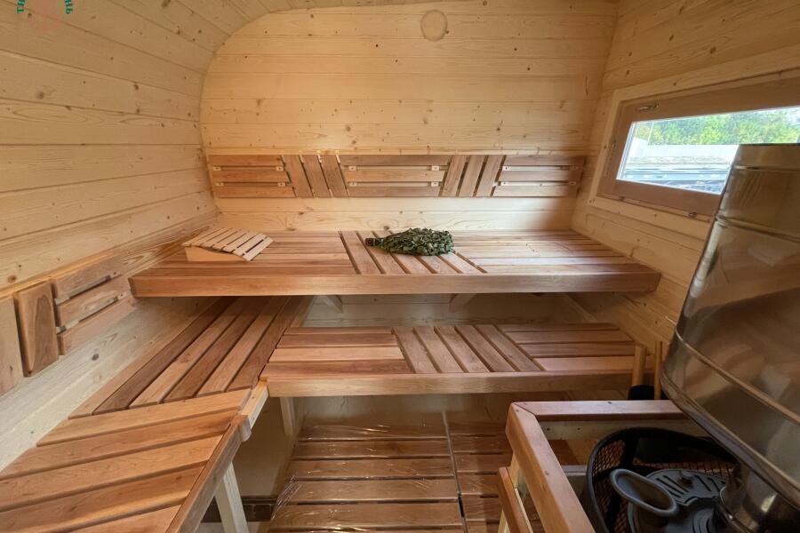 Баня Парус 6 м, 2 отд, боковой вход, со спальным местом и душевой, топка внутри, фото 11