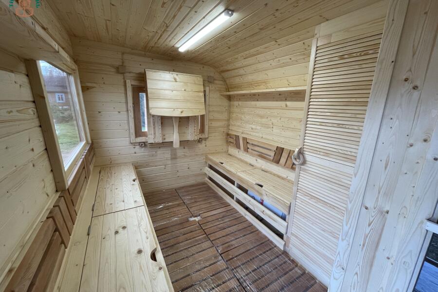 Баня Парус 6 м, 2 отд, боковой вход, со спальным местом и душевой, топка внутри, фото 18